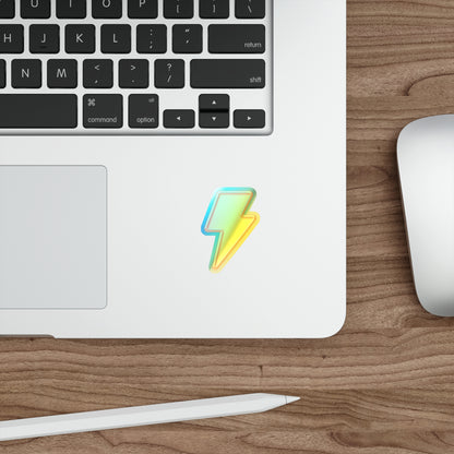 Holographic Lightning Bolt Sticker — Iridescent Die-Cut Decal for Skateboards, Laptops & Water Bottles